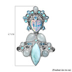 Sajen Silver- Optic Fiber Pink Pearl Coating & Multi Gemstones Pendant in Rhodium Overlay Sterling Silver 29.36 Ct_8364076_5