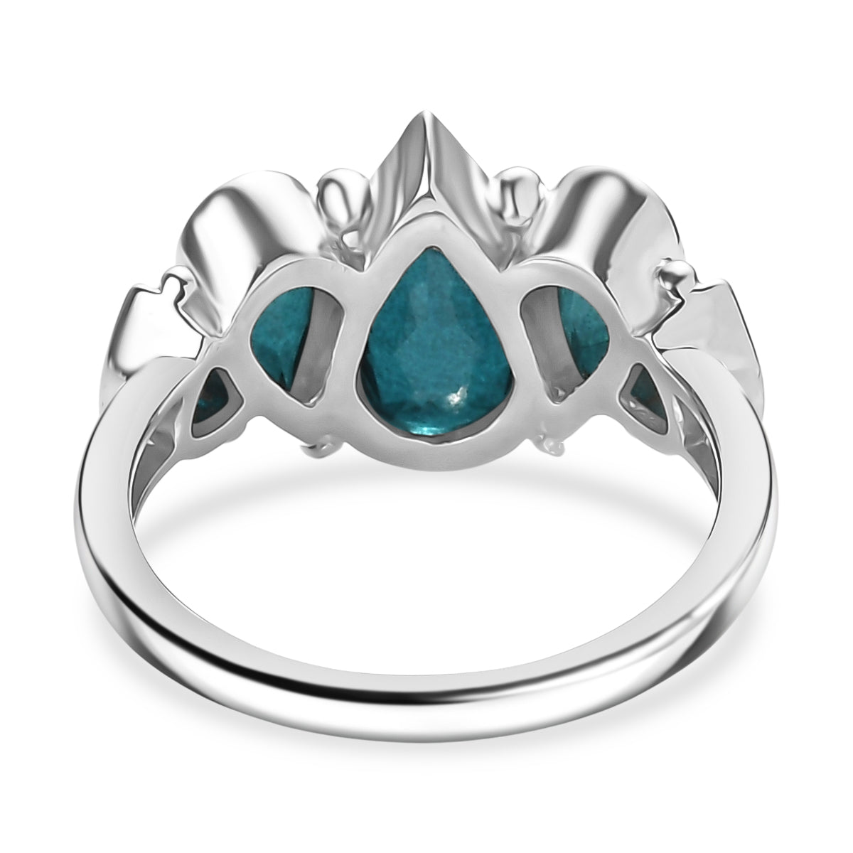 Sajen Silver- Indicolite Quartz Boho Ring in Rhodium Overlay Sterling Silver 7.27 Ct. 8364124 4
