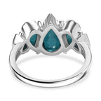 Sajen Silver- Indicolite Quartz Pear Cut 5 Stone Ring in Rhodium Overlay Sterling Silver 7.27 Ct._8364124_4