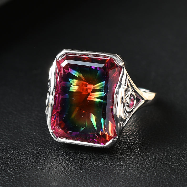 Sajen Silver - Celestial Quartz Solitaire Ring in Rhodium Overlay Sterling Silver 14.70 Ct. 8364135 2