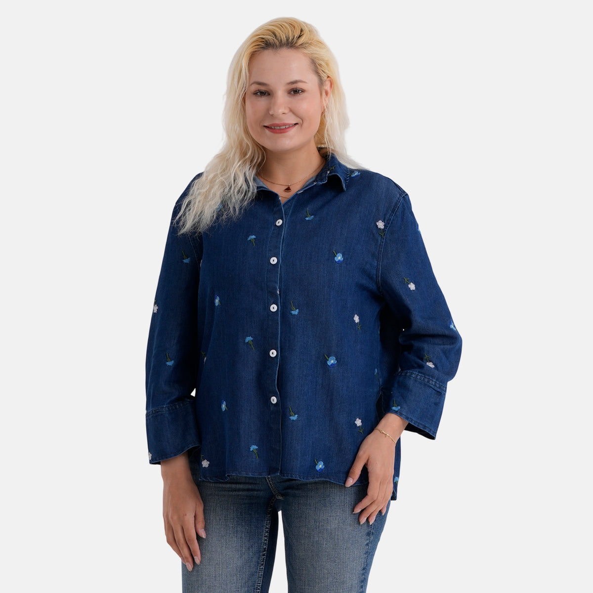 La Marey Limited Collection Embroidered Denim Shirt V32516297 5