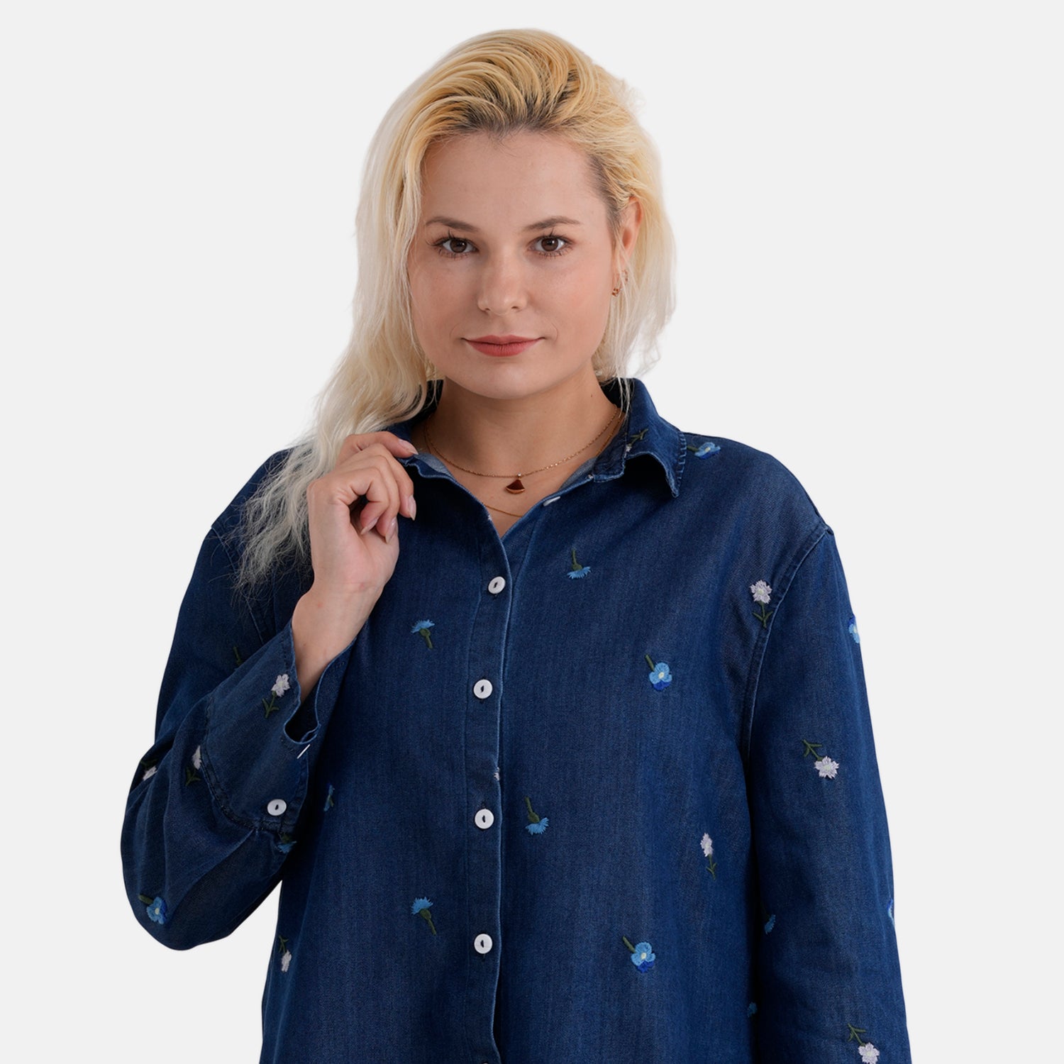 La Marey Limited Collection Embroidered Denim Shirt V32516297 6