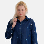 La Marey Limited Collection Womens Embroidered Soft Denim Shirt (Size 16 to 18) - Dark Denim_8364710_5