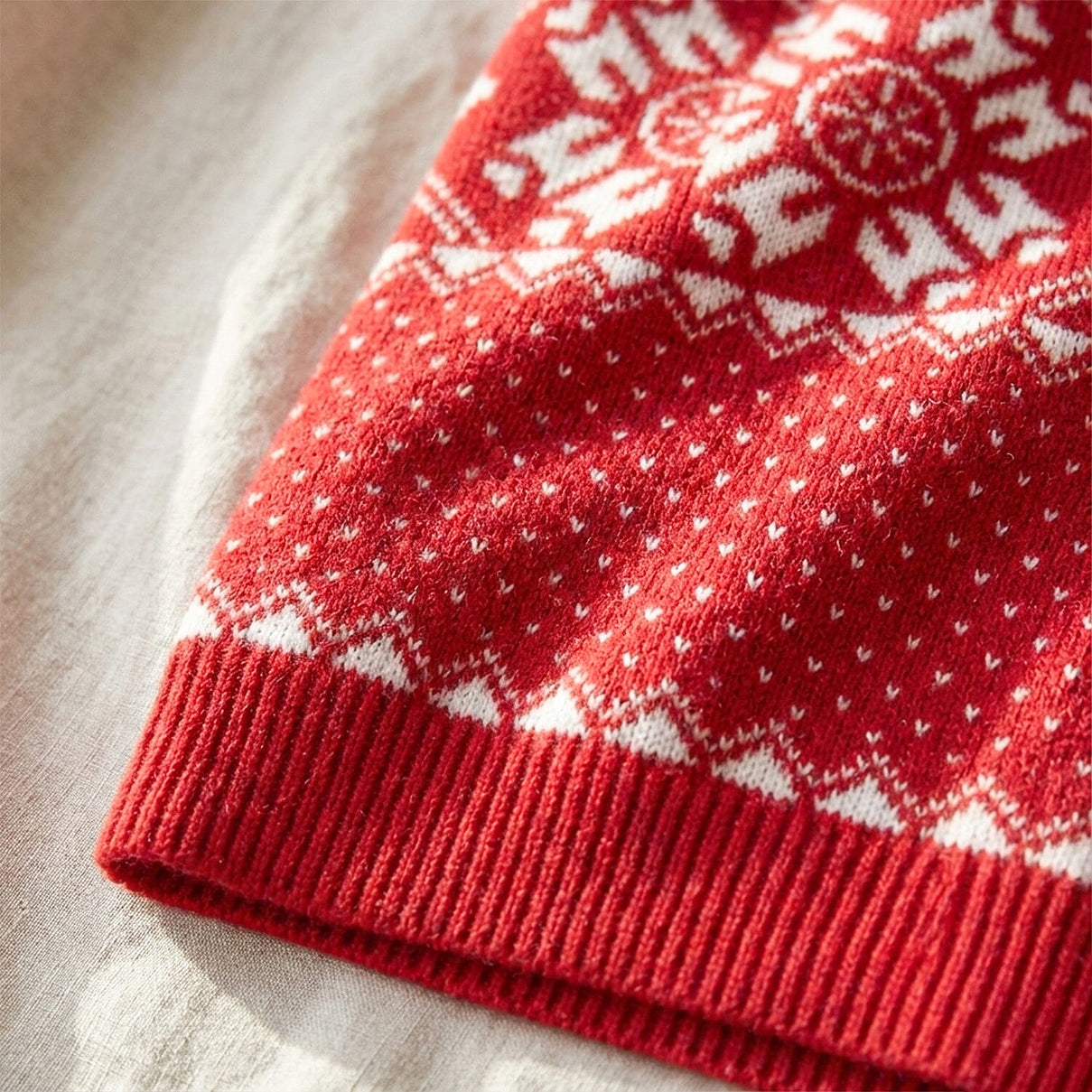 Close Out Collection Snowflakes Super Soft Cardigan (Size L) - Red V32352940 3