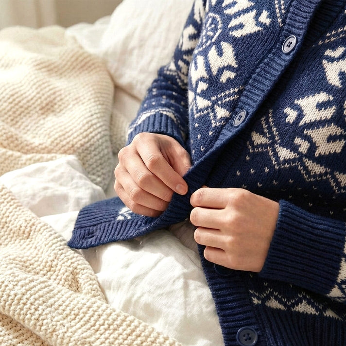 Close Out Collection Snowflakes Super Soft Cardigan (Size S, 8-10) - Navy 8364913 2