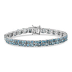 Luxuriant Lab Grown Blue Diamond (SI/GH) Cluster Bracelet (Size 7.5) with GB Lock Box in Rhodium Overlay Sterling Silver 4.99 Ct, Silver Wt. 13.32 Gms._8365461