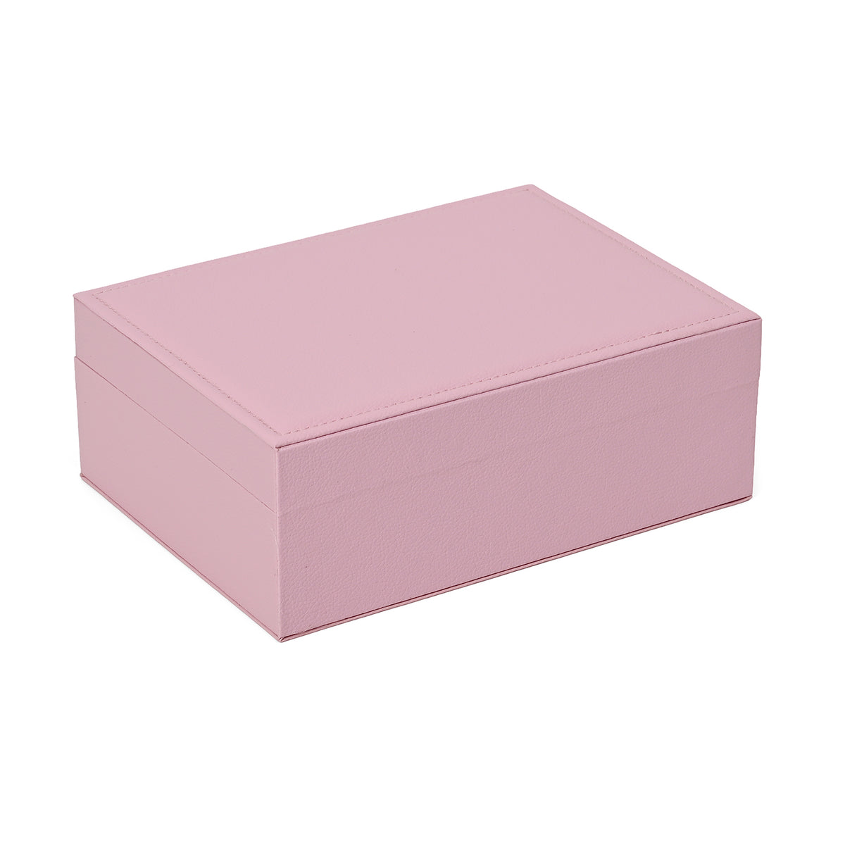 2 Layers Jewellery Box, Elegant Jewellery Organiser With Lock And Key - Pink 8366487 5