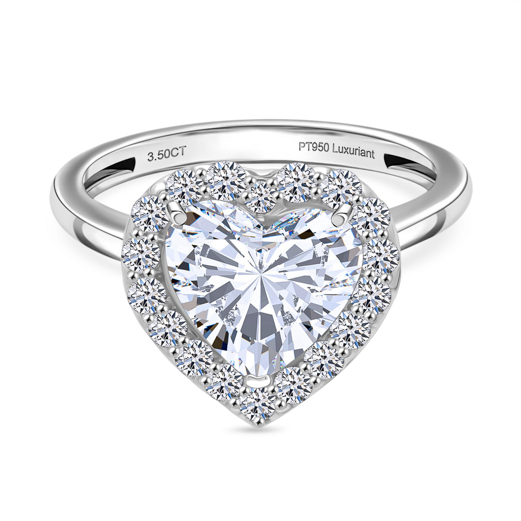 Luxuriant 950 Platinum IGI Certified Lab Grown Diamond (VS/EF) Heart Ring 3.51 Ct, Platinum Wt. 5.70 Gms._8366825
