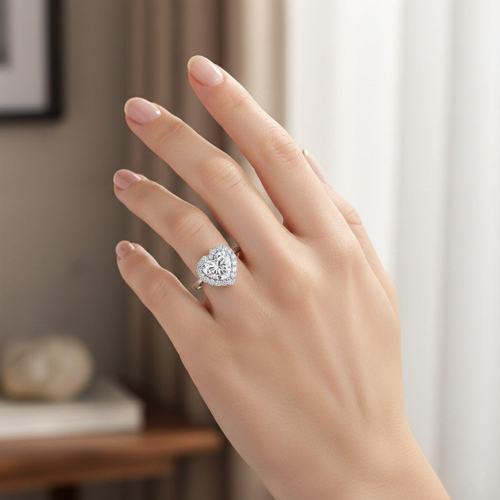 Luxuriant 950 Platinum IGI Certified Lab Grown Diamond (VS/EF) Heart Ring 3.51 Ct, Platinum Wt. 5.70 Gms._8366825_2