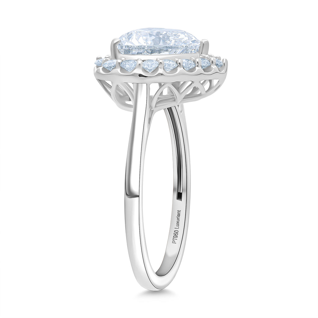 Luxuriant 950 Platinum IGI Certified Lab Grown Diamond (VS/EF) Heart Ring 3.51 Ct, Platinum Wt. 5.70 Gms._8366825_3
