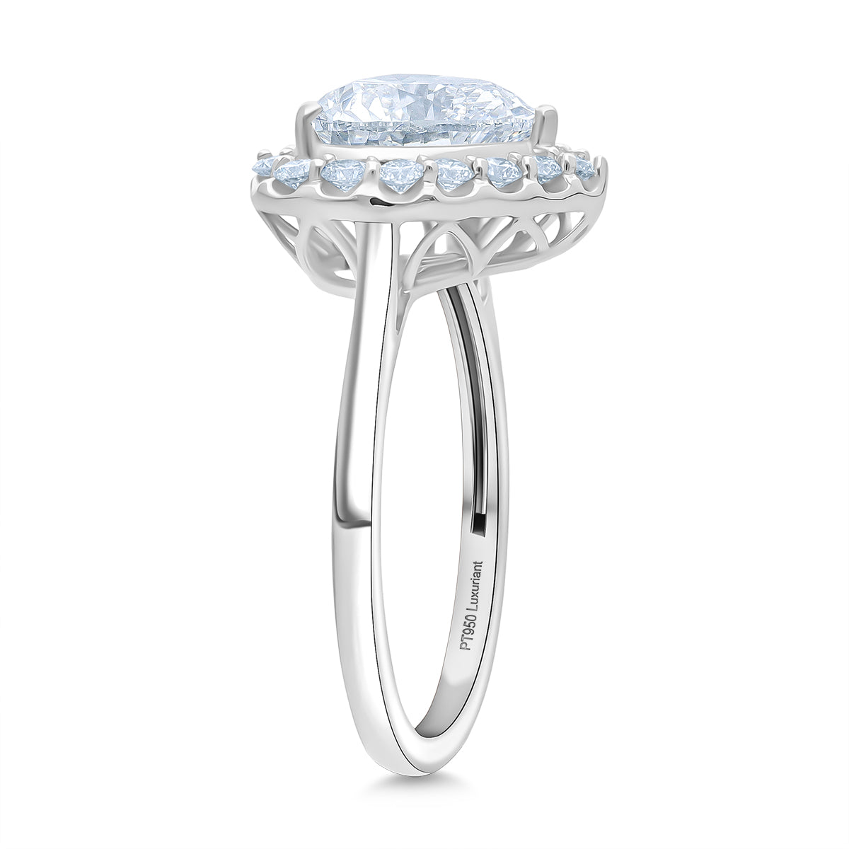 LUXURIANT 3.5 Ct. Lab Grown Diamond Halo Ring in 950 Platinum, IGI Certified 8366825 3