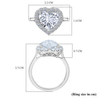 Luxuriant 950 Platinum IGI Certified Lab Grown Diamond (VS/EF) Heart Ring 3.51 Ct, Platinum Wt. 5.70 Gms._8366825_5