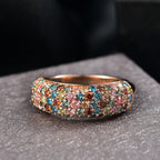Luxuriant Lab Grown Red Diamond & Multi Diamond Colour Ring in 18K Vermeil Rose Gold Plated Sterling Silver 1.53 Ct._8366860_1