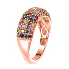 Luxuriant Lab Grown Red Diamond & Multi Diamond Colour Ring in 18K Vermeil Rose Gold Plated Sterling Silver 1.53 Ct._8366860_3