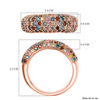 Luxuriant Lab Grown Red Diamond & Multi Diamond Colour Ring in 18K Vermeil Rose Gold Plated Sterling Silver 1.53 Ct._8366860_5