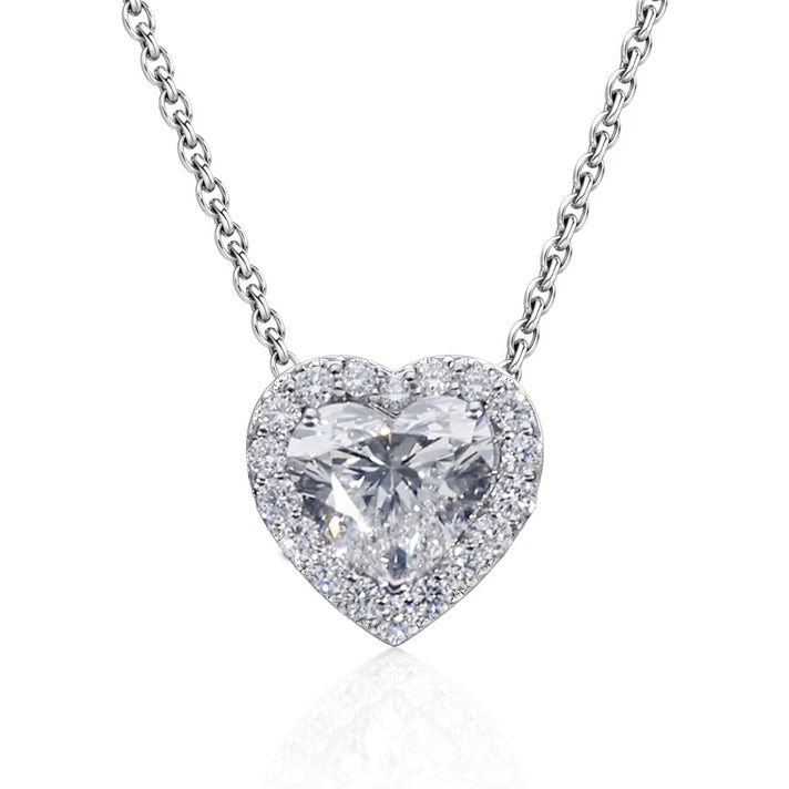 LUXURIANT 3.5 Ct. Lab Grown Diamond Halo Pendant in 950 Platinum, IGI Certified 8366865 1