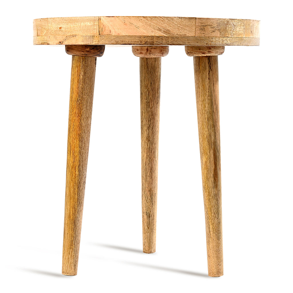 Mango Wood Multi-Colour Mosaic Round End Coffee Table (45 x 45cm) - Blue_8367291_3