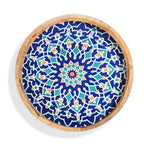 Mango Wood Multi-Colour Mosaic Round End Coffee Table (45 x 45cm) - Blue_8367291_5
