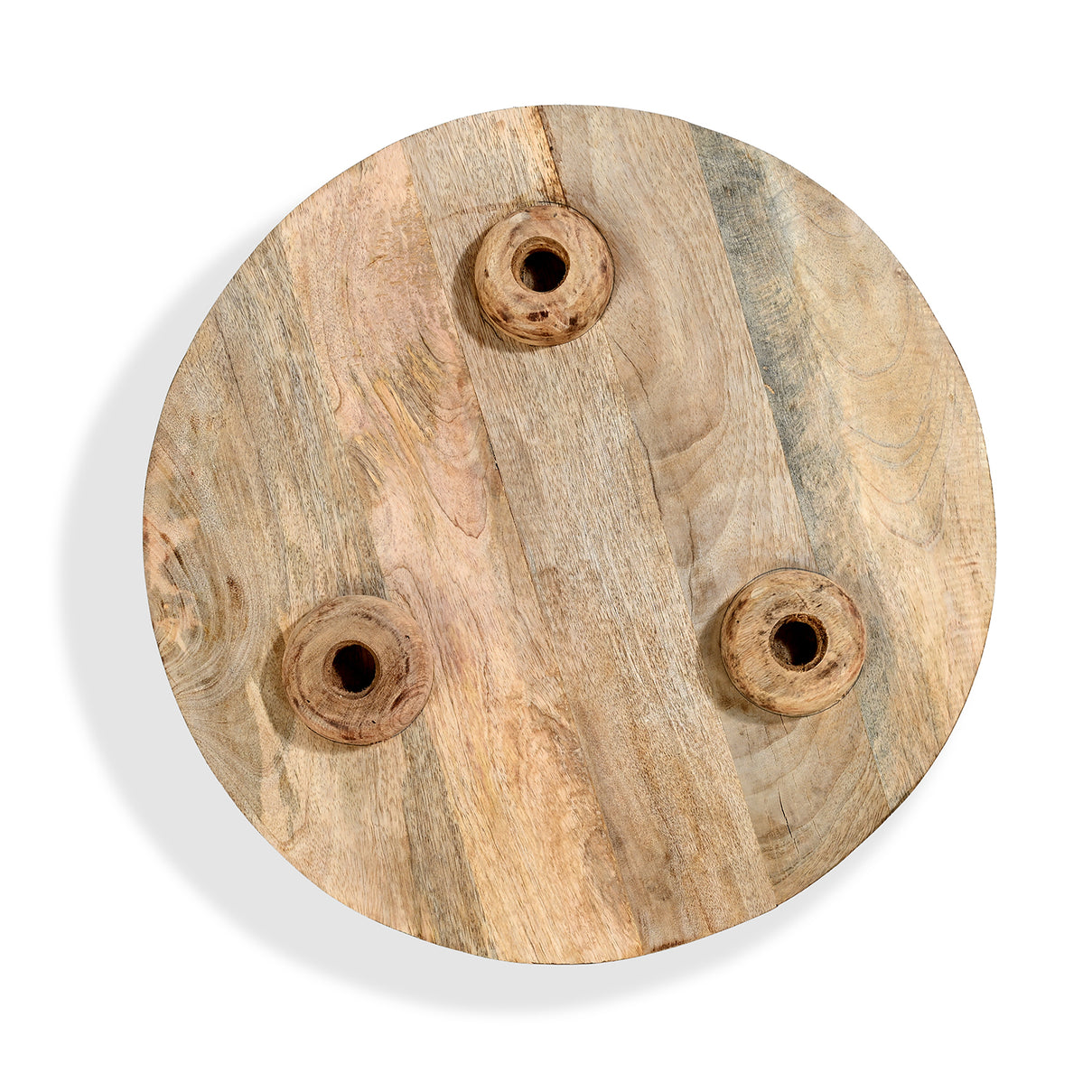 Mango Wood Multi-Colour Enamelled Flower Mosaic Round End Coffee Table (45 x 45cm) - White &amp; Red 8367293 6