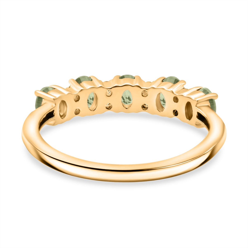 D'Joy - Demantoid Garnet & White Zircon Band Ring in 18K Vermeil Yellow Gold Plated Sterling Silver 1.30 Ct._8367758_4