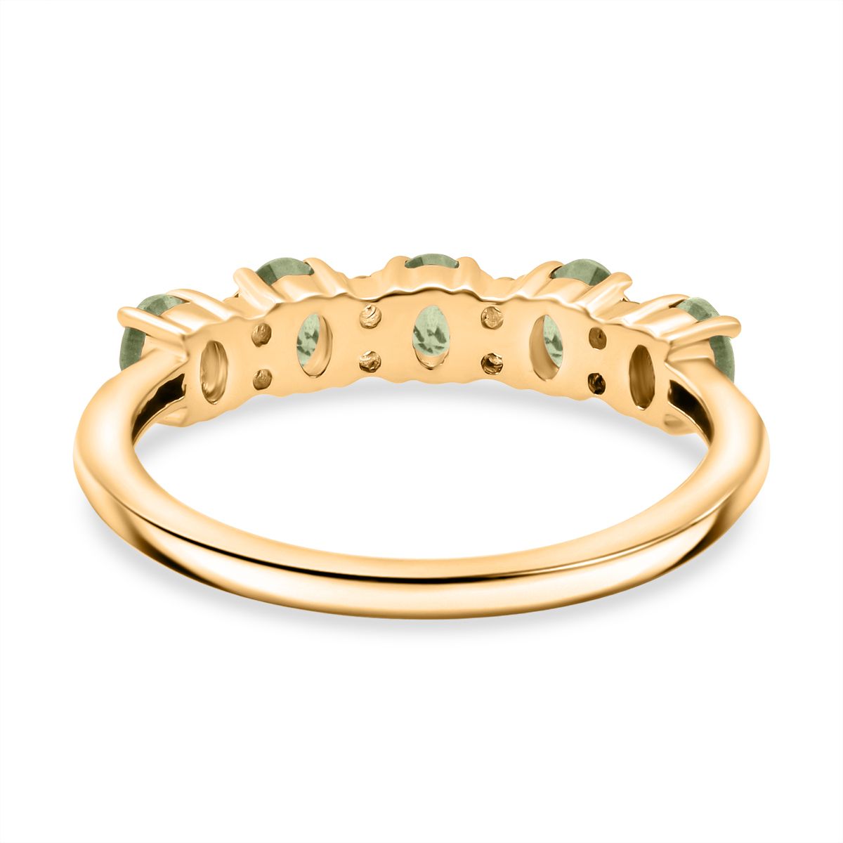 D'Joy - Demantoid Garnet &amp; White Zircon Band Ring in 18K Vermeil Yellow Gold Plated Sterling Silver 1.30 Ct. V32514112 5