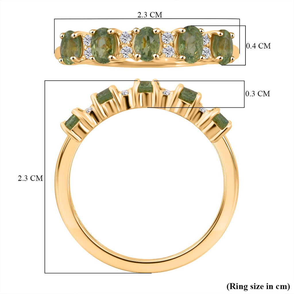 D'Joy - Demantoid Garnet & White Zircon Band Ring in 18K Vermeil Yellow Gold Plated Sterling Silver 1.30 Ct._8367760_5