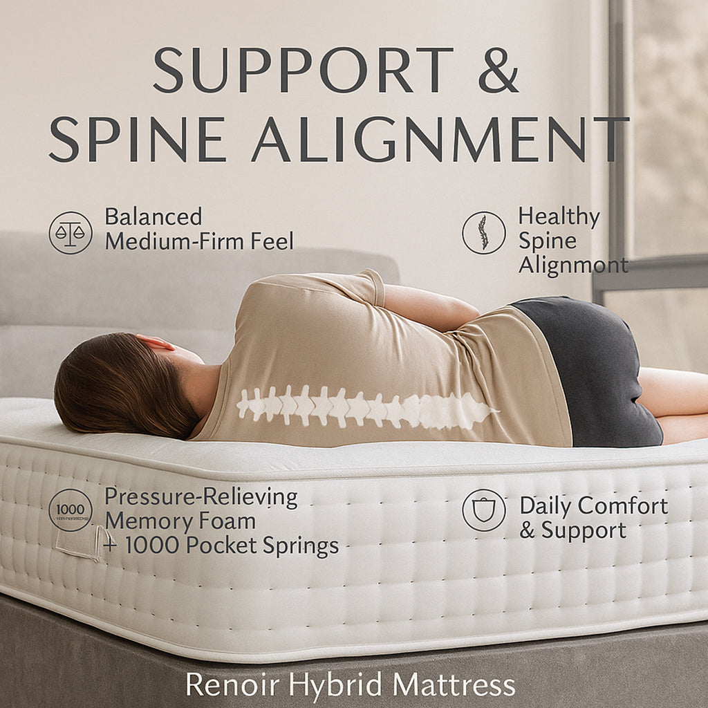Renoir Hybrid 1000 Pocket Sprung and Memory Foam Mattress by Starry Nights - Double (135 x 190 cm)_8367854_1