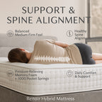 Renoir Hybrid 1000 Pocket Sprung and Memory Foam Mattress by Starry Nights - Double (135 x 190 cm)_8367854_1