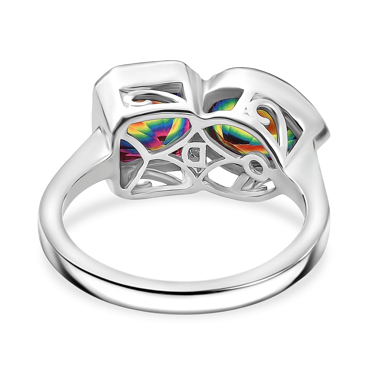 D'Joy Nebula Quartz Doublet Ring in Platinum Overlay Sterling Silver 2.75 Ct. V32539192 5