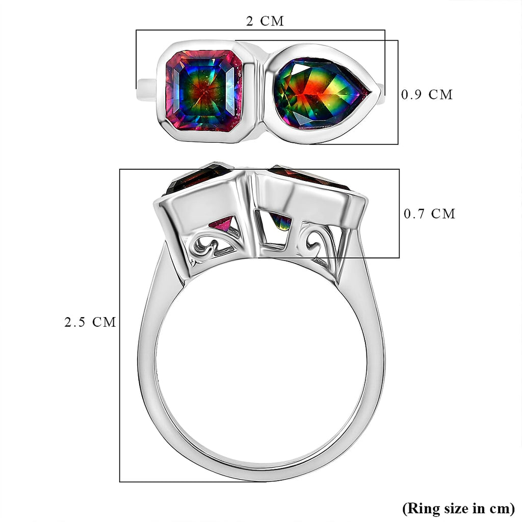 D'Joy Nebula Quartz Doublet Ring in Platinum Overlay Sterling Silver 2.75 Ct._8369932_5