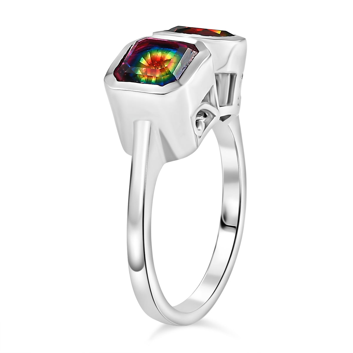 D'Joy Nebula Quartz Doublet Ring in Platinum Overlay Sterling Silver 2.75 Ct. V32514751 4