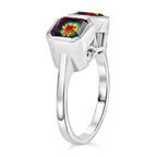 D'Joy Nebula Quartz Doublet Ring in Platinum Overlay Sterling Silver 2.75 Ct._8369933_3