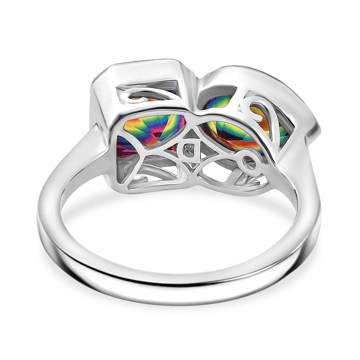 D'Joy Nebula Quartz Doublet Ring in Platinum Overlay Sterling Silver 2.75 Ct. V32514751 5