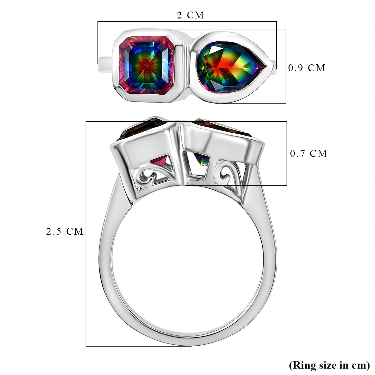 D'Joy Nebula Quartz Doublet Ring in Platinum Overlay Sterling Silver 2.75 Ct. V32514751 6