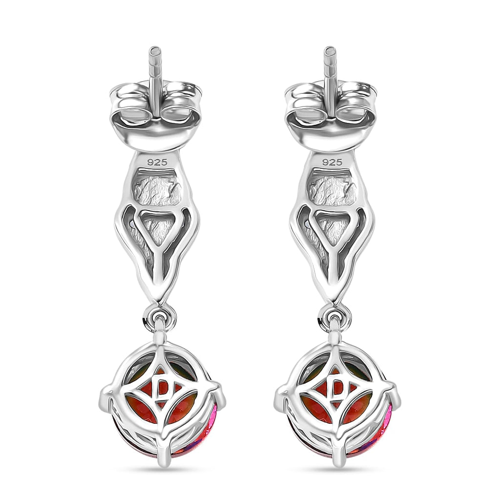 D'Joy Nebula Quartz Doublet & White Zircon Dangling Earring in Sterling Silver 3.46 Ct._8369962_4