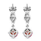 D'Joy Nebula Quartz Doublet & White Zircon Dangling Earring in Sterling Silver 3.46 Ct._8369962_4
