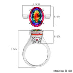 D'Joy Nebula Quartz Doublet & White Zircon Solitaire Ring in Rhodium Overlay Sterling Silver 7.20 Ct._8369984_5