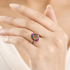 D'Joy Nebula Quartz Doublet & White Zircon Solitaire Ring in Rhodium Overlay Sterling Silver 7.20 Ct._8369986_2