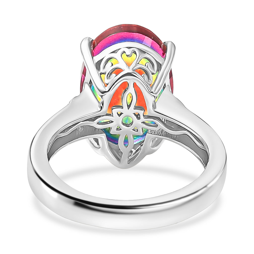 D'Joy Nebula Quartz Doublet & White Zircon Solitaire Ring in Rhodium Overlay Sterling Silver 7.20 Ct._8369986_4
