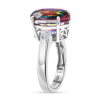D'Joy Nebula Quartz Doublet & White Zircon Solitaire Ring in Rhodium Overlay Sterling Silver 7.20 Ct._8369987_3