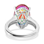 D'Joy Nebula Quartz Doublet & White Zircon Solitaire Ring in Rhodium Overlay Sterling Silver 7.20 Ct._8369987_4