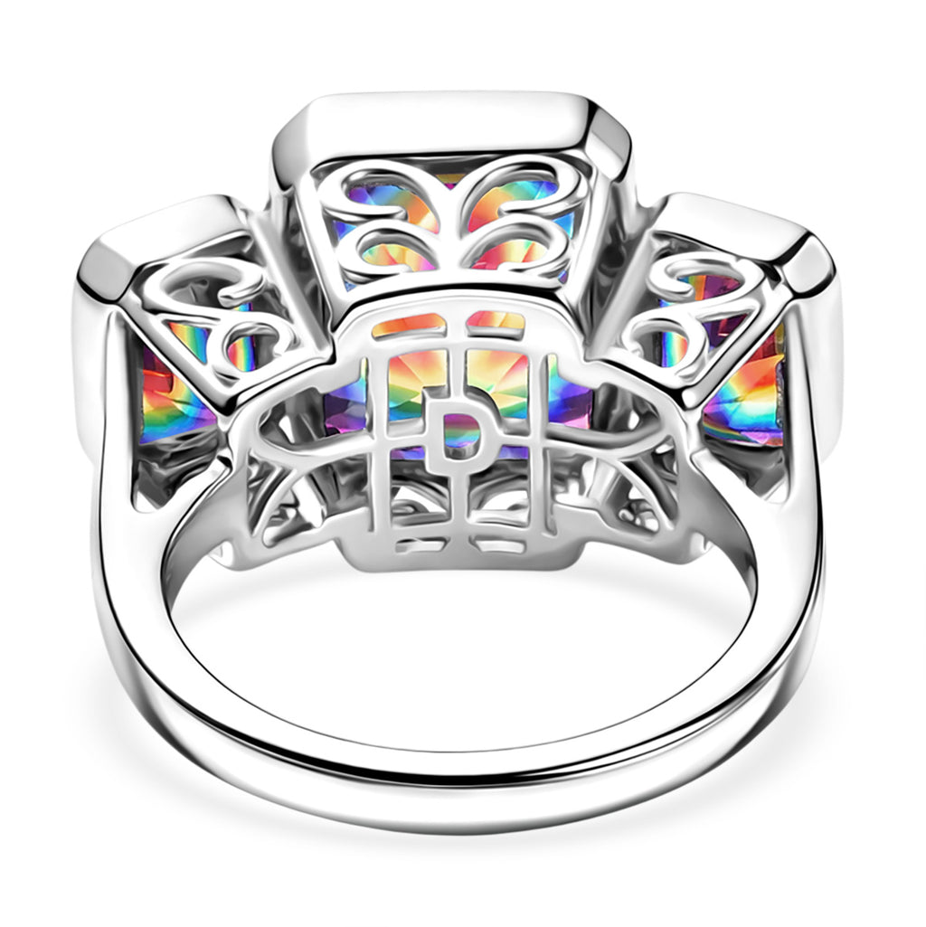 D'Joy Nebula Quartz Doublet Solitaire Ring in Rhodium Overlay Sterling Silver 8.38 Ct._8369998_4