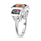 D'Joy Nebula Quartz Doublet Solitaire Ring in Rhodium Overlay Sterling Silver 8.38 Ct._8370000_3