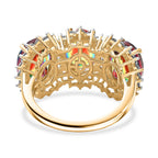 D'Joy Nebula Quartz Doublet & White Zircon Trilogy Halo Ring in 18K Yellow Gold Plated Sterling Silver 7.65 Ct._8370017_4