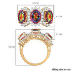 D'Joy Nebula Quartz Doublet & White Zircon Trilogy Halo Ring in 18K Yellow Gold Plated Sterling Silver 7.65 Ct._8370017_5