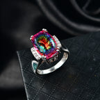 D'Joy Nebula Quartz Doublet & White Zircon Ring in Rhodium Overlay Sterling Silver 8.04 Ct._8370040_1