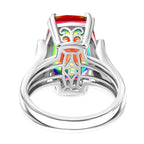 D'Joy Nebula Quartz Doublet & White Zircon Ring in Rhodium Overlay Sterling Silver 8.04 Ct._8370040_4