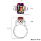 D'Joy Nebula Quartz Doublet & White Zircon Ring in Rhodium Overlay Sterling Silver 8.04 Ct._8370040_5