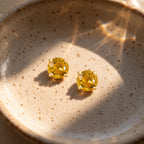 Luxoro - 14K Yellow Gold AAA Yellow Sapphire Solitaire Stud Earring with Screw Back 1.10 Ct._8370439_3