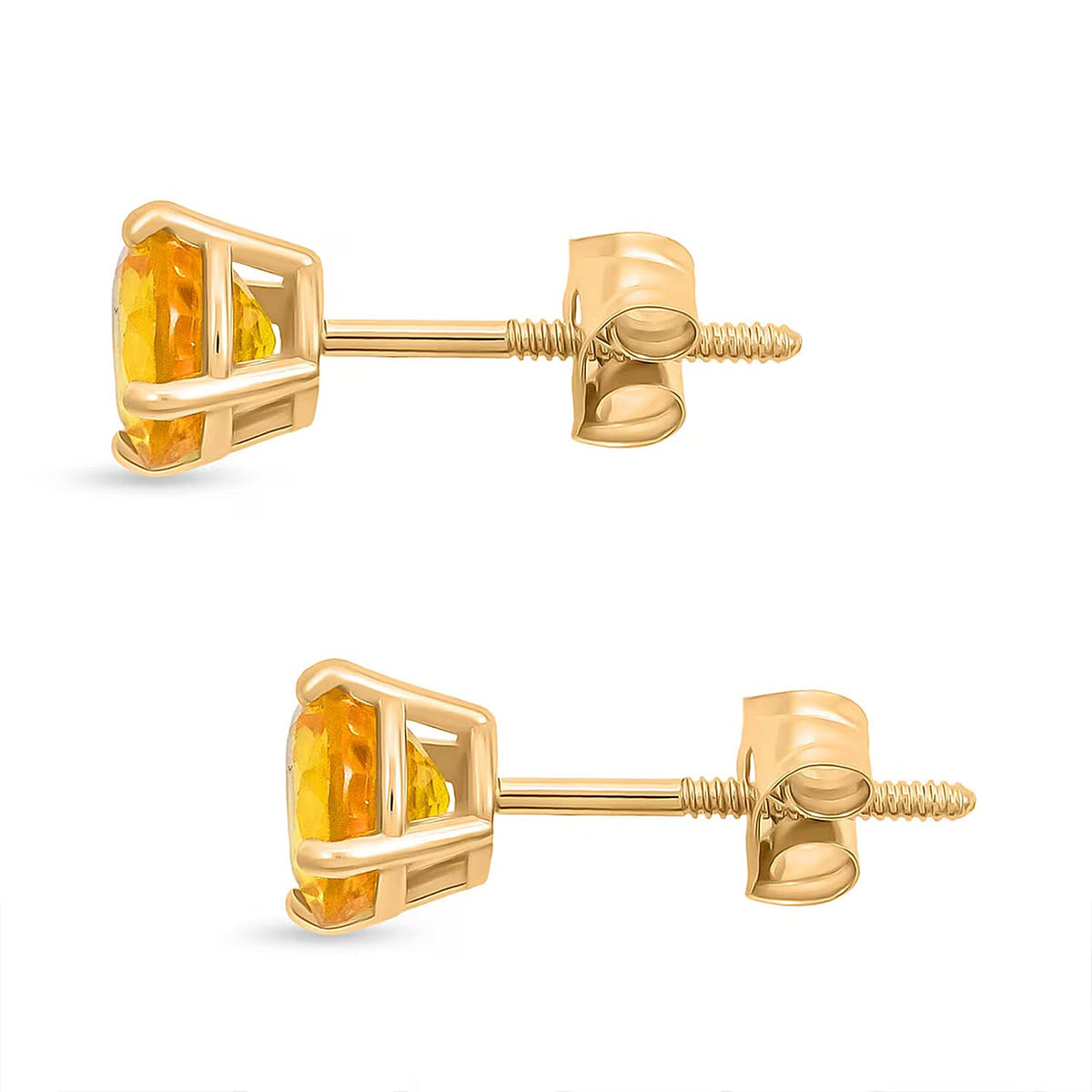 Certified and Appraised LUXURO AAA Yellow Sapphire Solitaire Stud Earring in 14K Yellow Gold, 1.10 Ct. 8370439 5